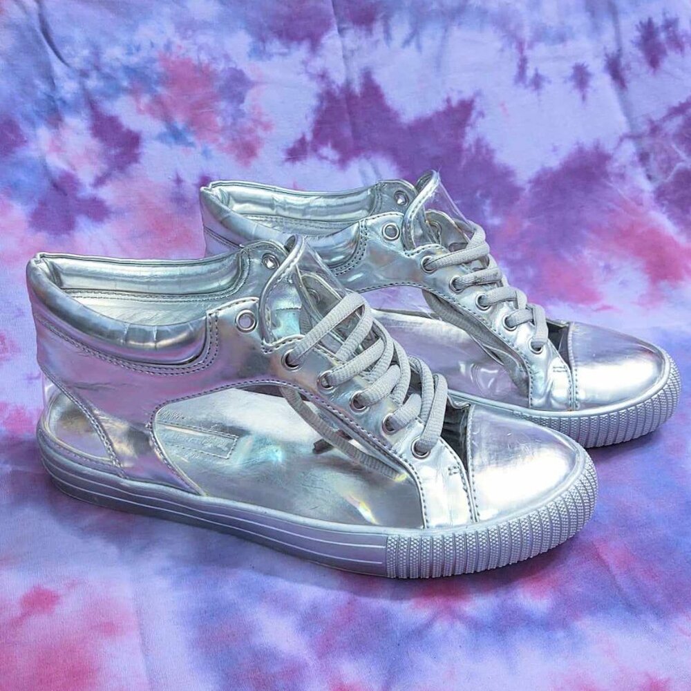 Bcbgeneration Clear & Metallic Silver Sneakers: 7 - image 3